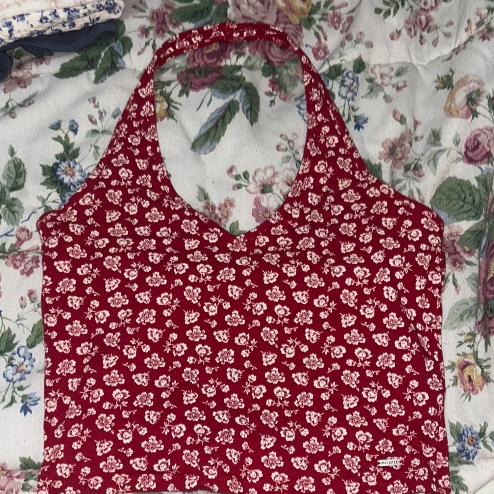 Floral Red Halter Top